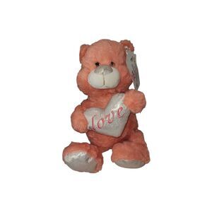 Kellytoy Bear With Heart Love Stuffed Plush Soft Kelly Toy 15"  Valentines Sugar